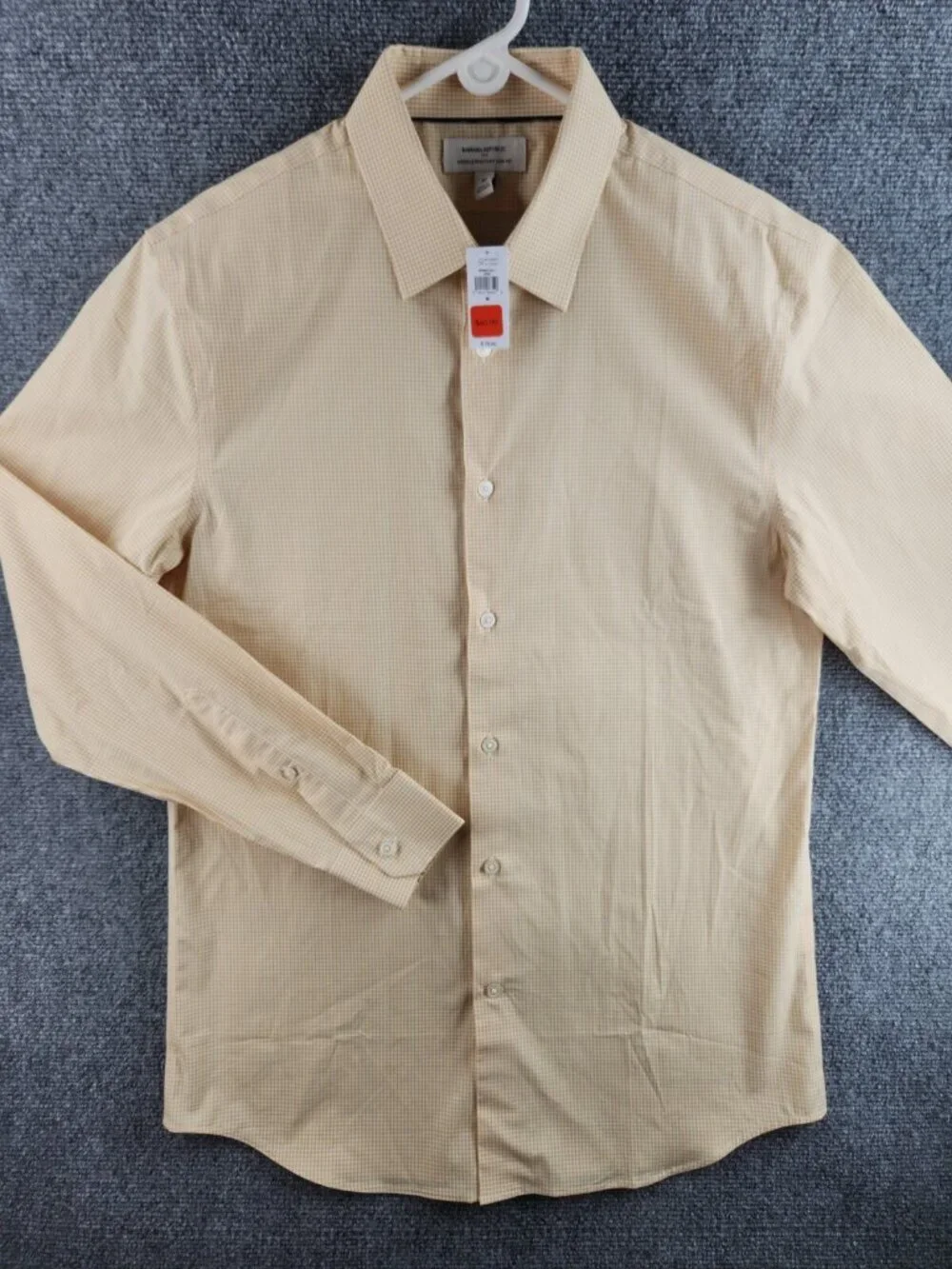NWT Banana Republic Long Sleeve Button Up Shirt Yellow Check Medium Slim Men